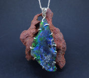 Ancient Roman Glass Sterling Silver Pendant