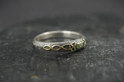 Scottish Sapphire Rough Shard with Scottish Gold Celtic Ring