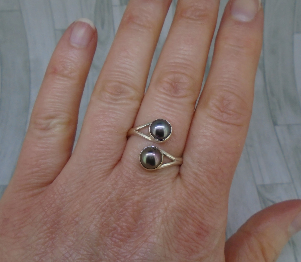 Pearl Duo Sterling Silver Wrap Ring