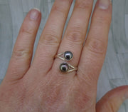 Pearl Duo Sterling Silver Wrap Ring