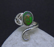 Welo Opal Sterling Silver Celtic Ring
