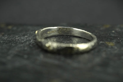 Scottish Sapphire Textured Ring with Scottish Gold