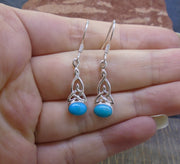 Turquoise Sterling Silver Celtic Earrings