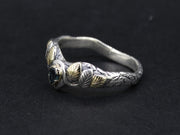 Scottish Sapphire with Scottish Gold, Sterling Silver Ring