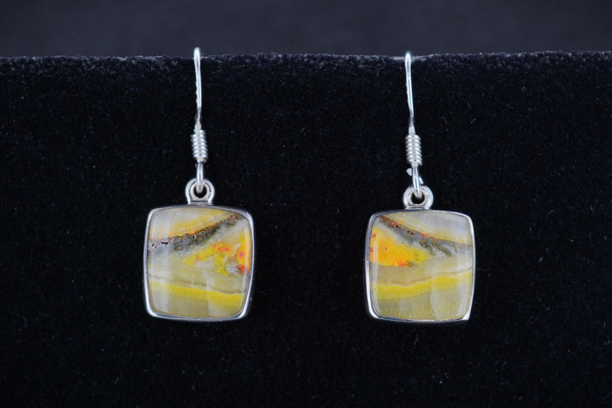 Bumblebee Jasper Sterling Silver Drop Earrings