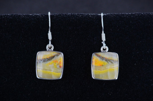 Bumblebee Jasper Sterling Silver Drop Earrings