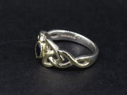 Scottish Sapphire with Scottish Gold Celtic Trinity Knot Ring