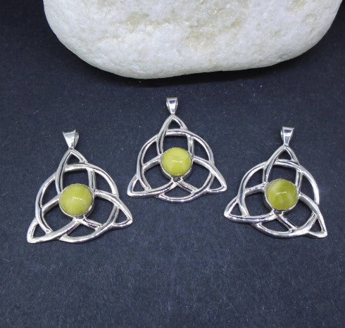 Highland Marble Triquetra Sterling Silver Pendant