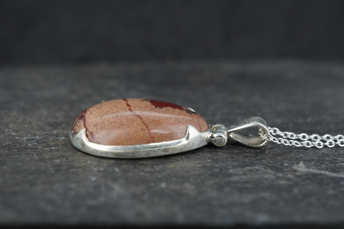 Arthur's Seat Jasper Sterling Silver Drop Pendant