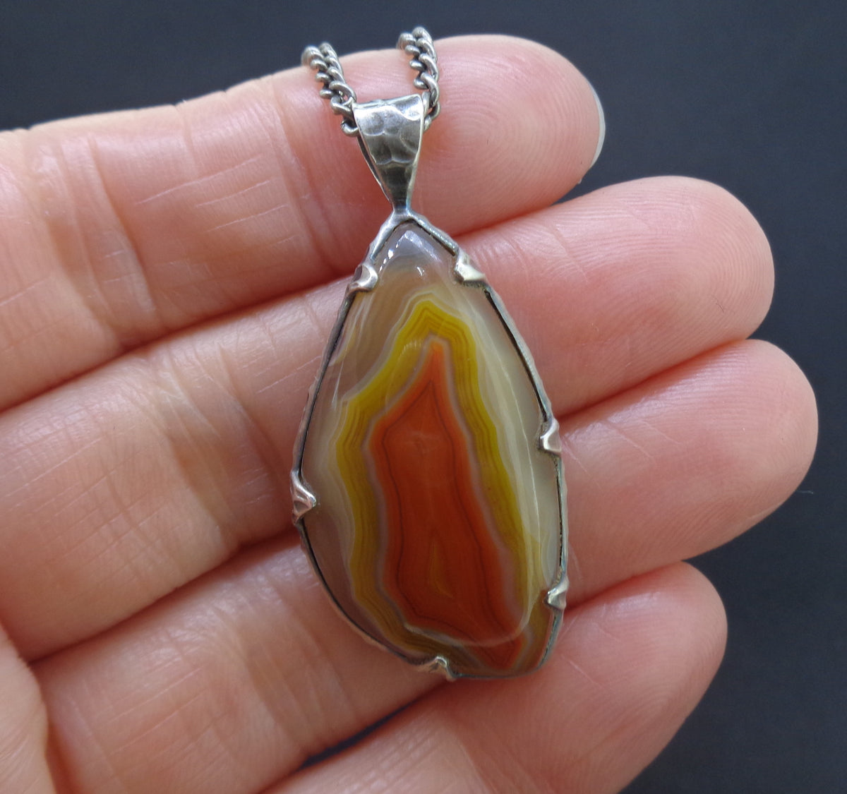 Botswana Agate Sterling Silver Pendant