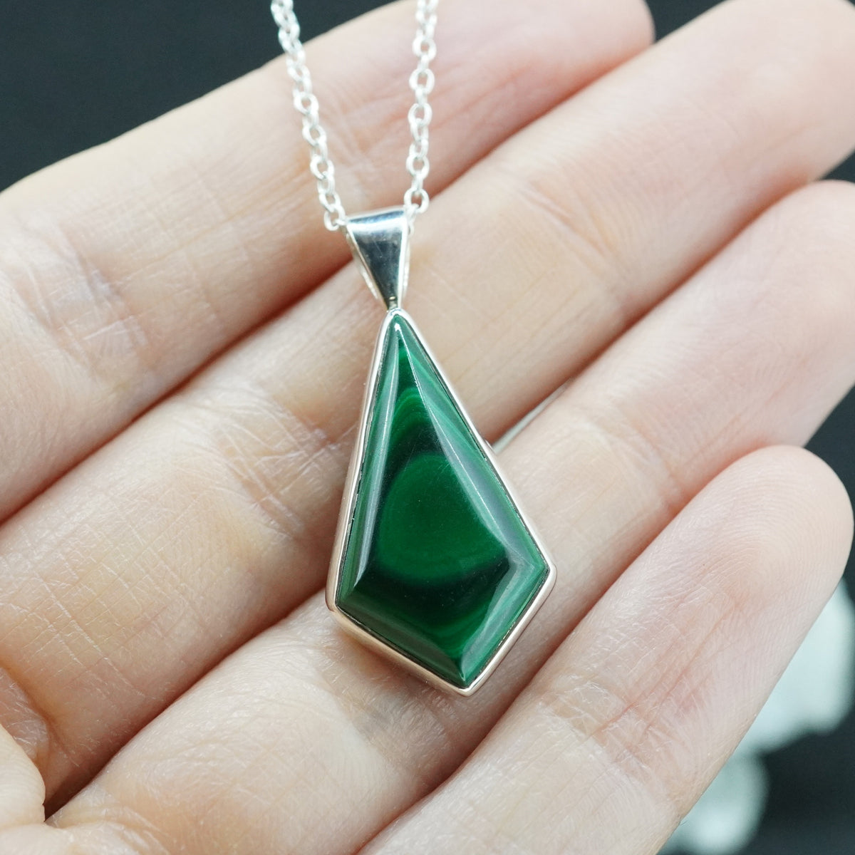 Malachite Sterling Silver Pendant