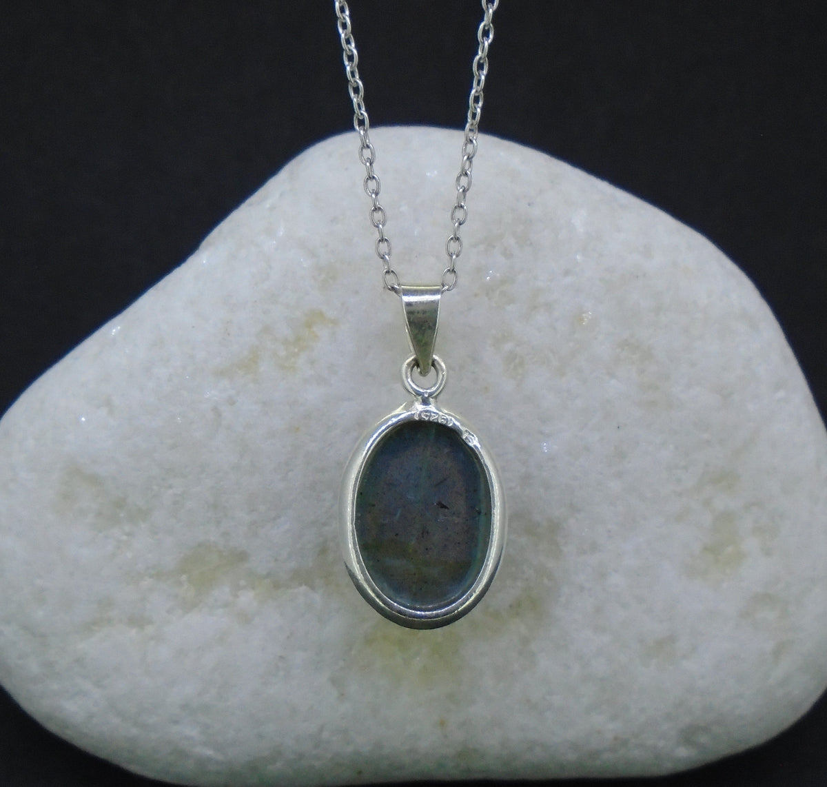 Simple Labradorite Sterling Silver Pendant