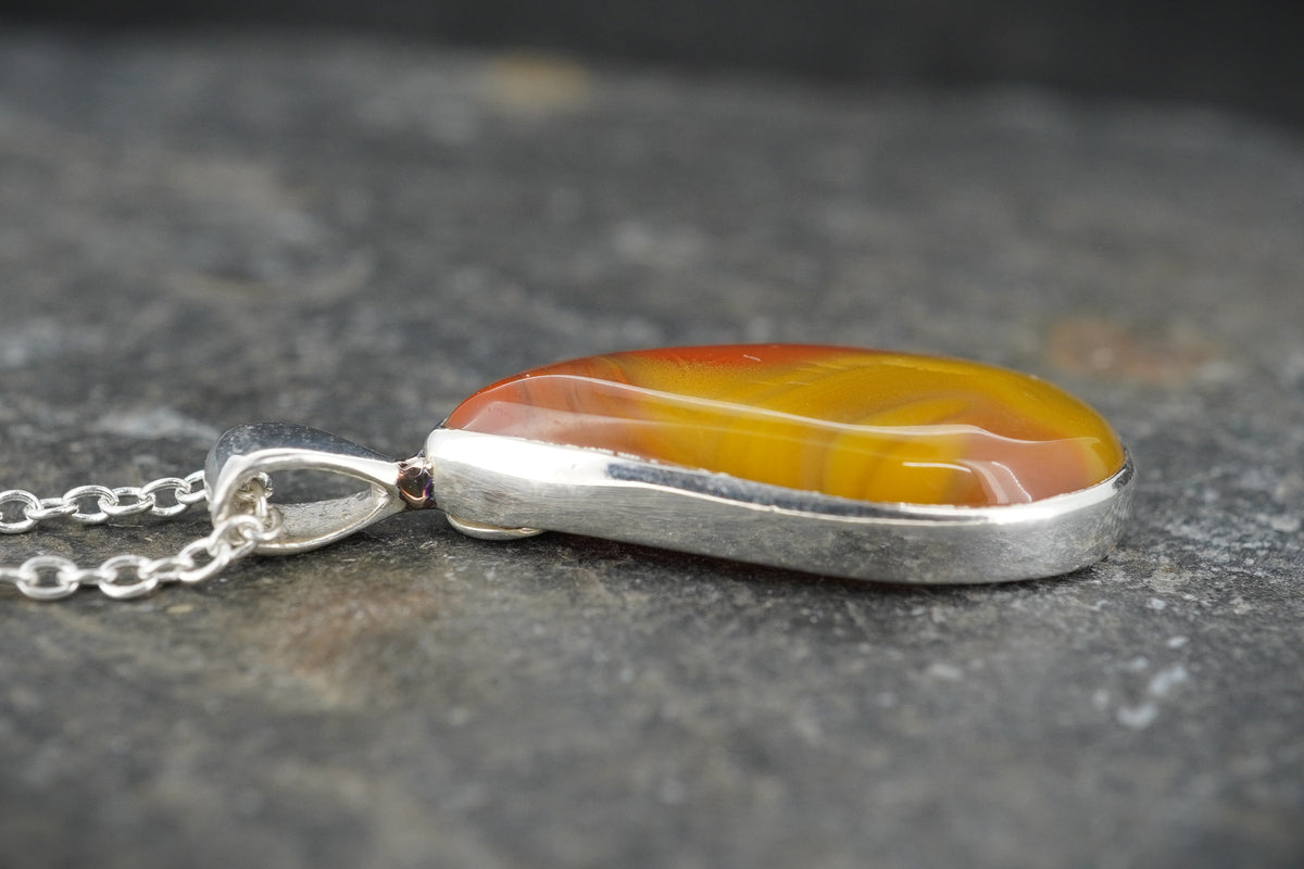 Burn Anne Agate Sterling Silver Pendant