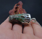 Natural Emerald Shard Sterling Silver Pendant