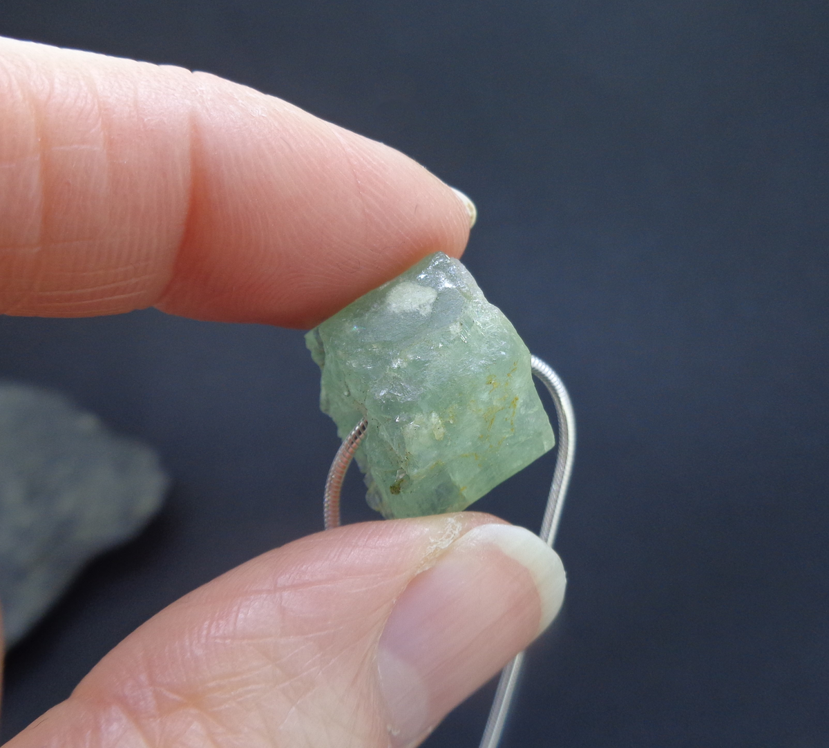 Rough Aquamarine Sterling Silver Necklace