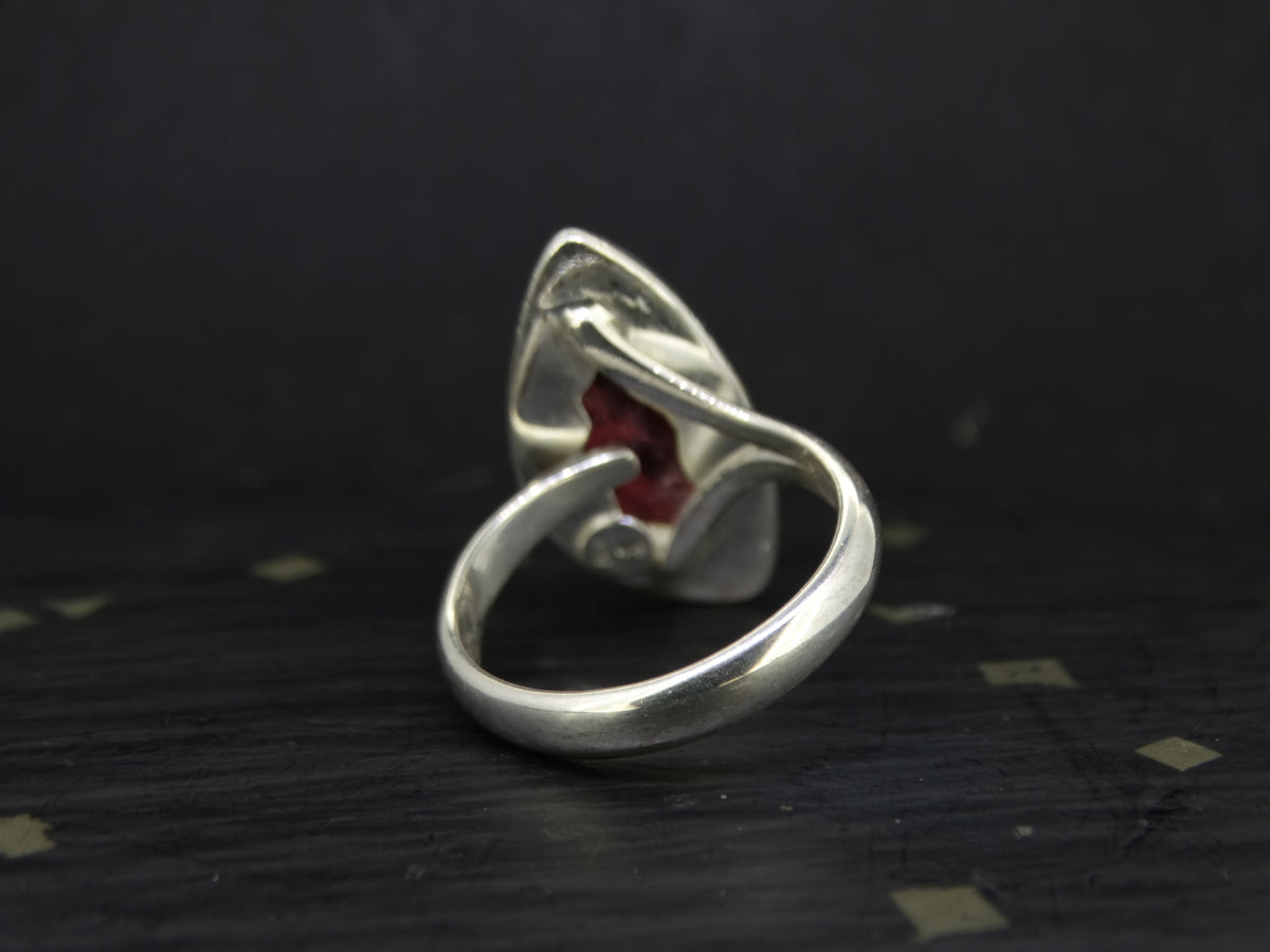 Thulite Sterling Silver Adjustable Ring