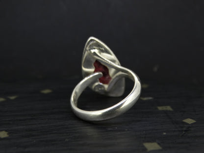 Thulite Sterling Silver Adjustable Ring