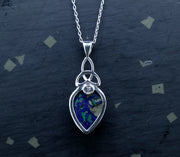 Azurite Malachite Sterling Silver Celtic Pendant
