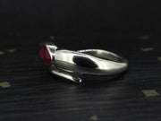 Pink 1.5ct Ruby Sterling Silver Snake Ring