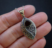 'Glen Clova' Cairngorm Quartz, Scottish Gold & Silver Celtic Pendant