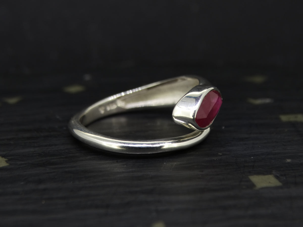 Pink 1.5ct Ruby Sterling Silver Snake Ring