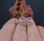 Faceted Rose Quartz Sterling Silver Pendant