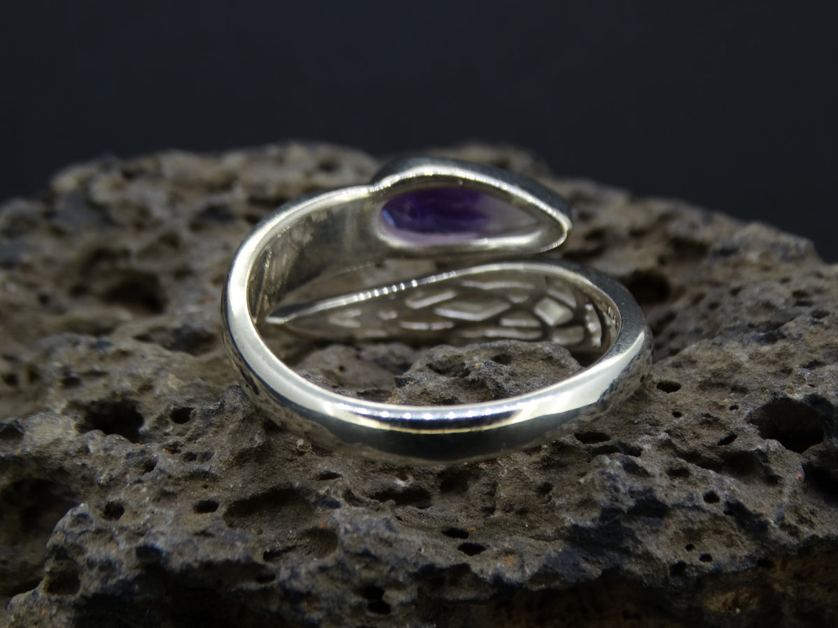 Amethyst with Quartz Sterling Silver Wrap Ring