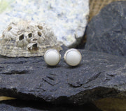Round 6mm Iona Marble Sterling Silver Stud Earrings
