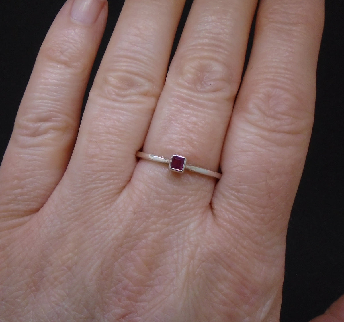 Pink Sapphire Sterling Silver Ring