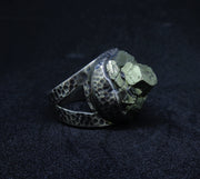 Glittering Iron Pyrite Sterling Silver Statement Ring