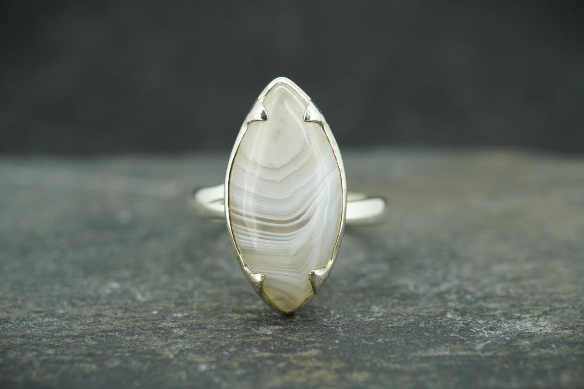 Scottish Ardownie Agate Sterling Silver Ring