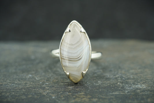 Scottish Ardownie Agate Sterling Silver Ring