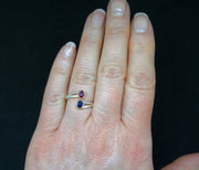 Pink & Indigo Sapphire 18ct Gold & Sterling Silver Ring