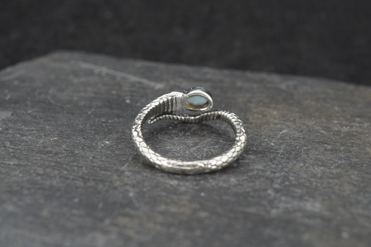 Larimar Sterling Silver Serpent Ring