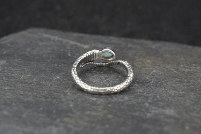 Larimar Sterling Silver Serpent Ring