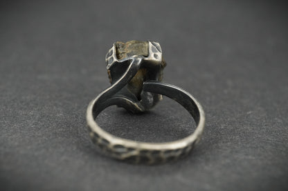 Trilobite Hammered Sterling Silver Adjustable Ring