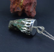 Natural Emerald Shard Sterling Silver Pendant