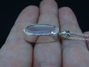 Rose Quartz with Garnet Sterling Silver Pendant