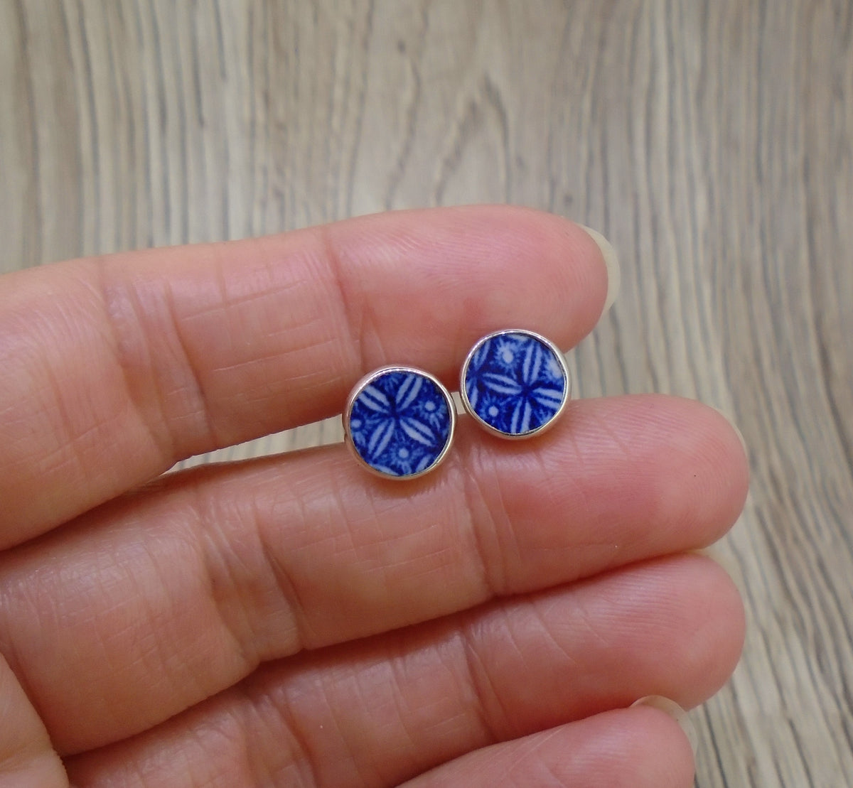 Old Willow 'Diamond' Sterling Silver Stud Earrings (8mm)