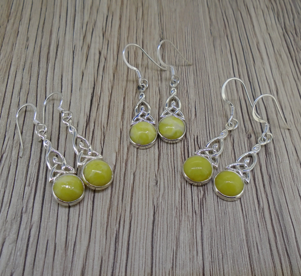 Highland Marble  Sterling Silver Celtic Earrings