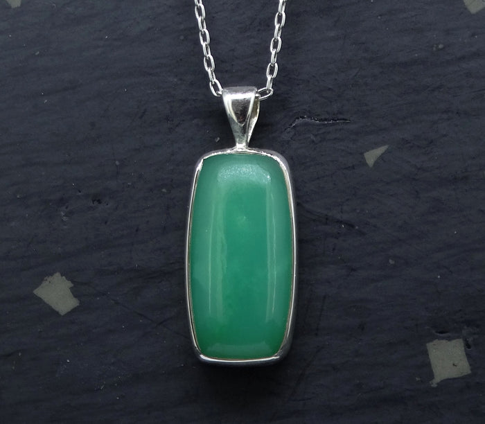 Jelly Chrysoprase Sterling Silver Pendant