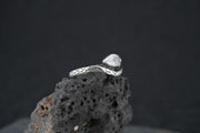 Moonstone Sterling Silver Serpent Ring