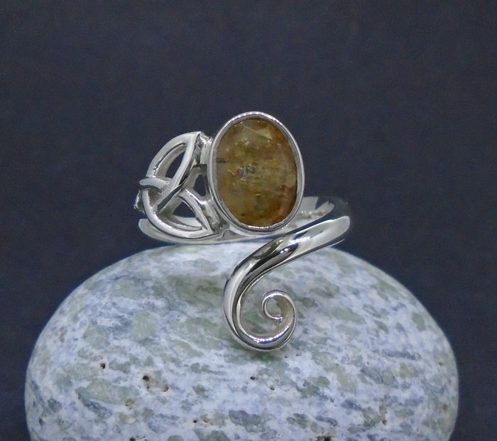 Citrine Sterling Silver Celtic Ring