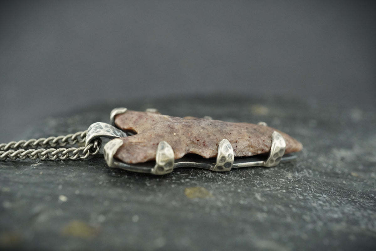Neolithic Arrowhead Hammered Sterling Silver Pendant