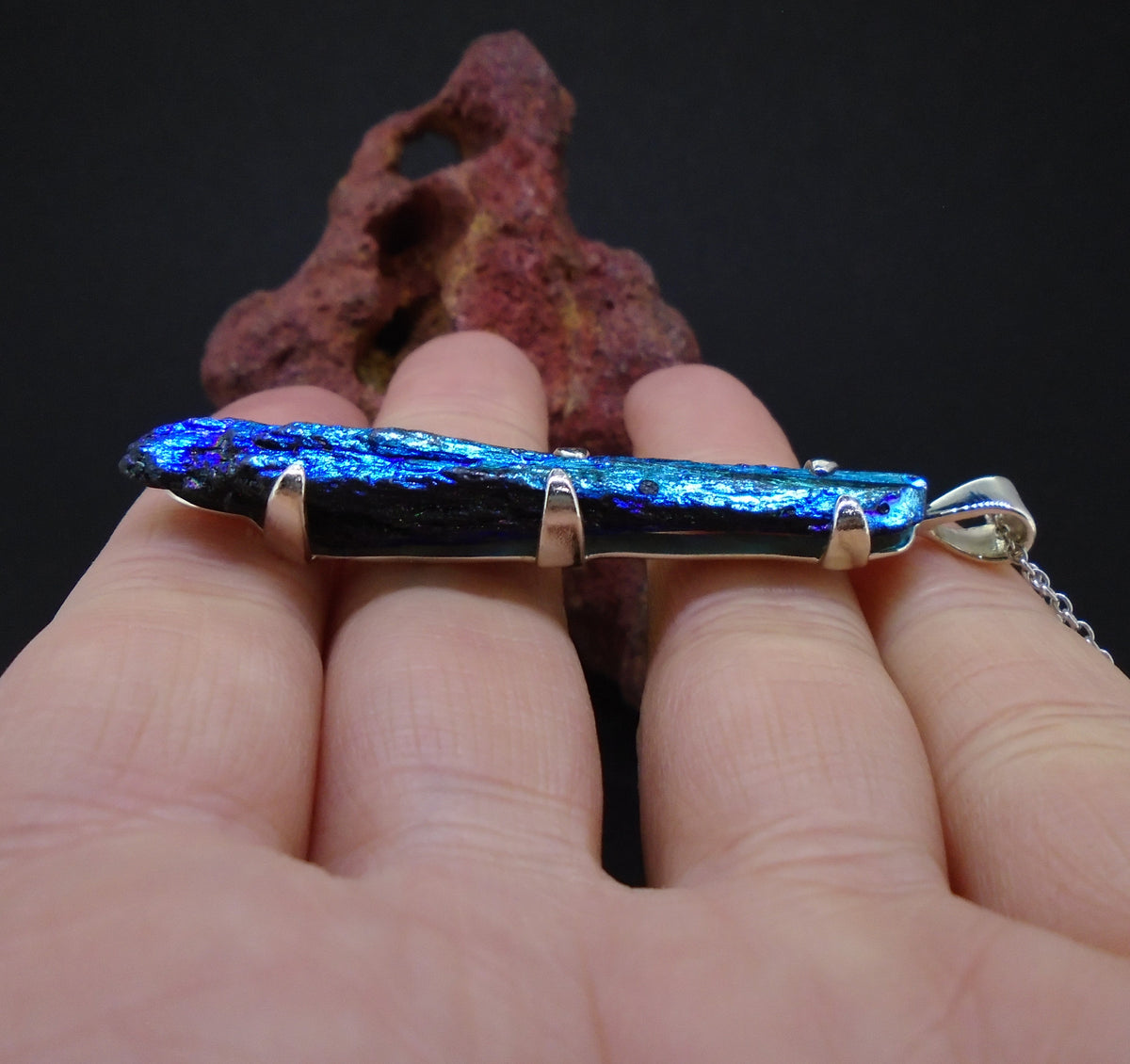Aura Kyanite Sterling Silver Pendant