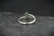 Circle Emerald Sterling Silver Wrap Ring