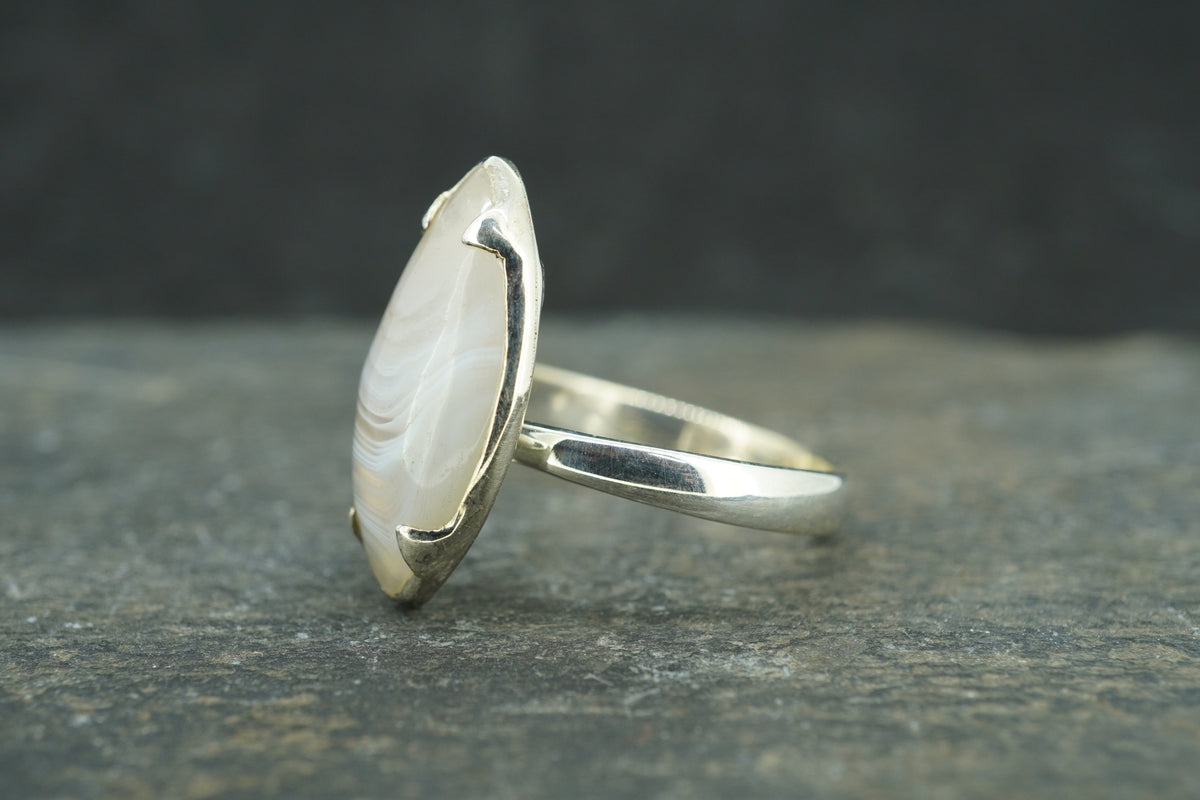 Scottish Ardownie Agate Sterling Silver Ring