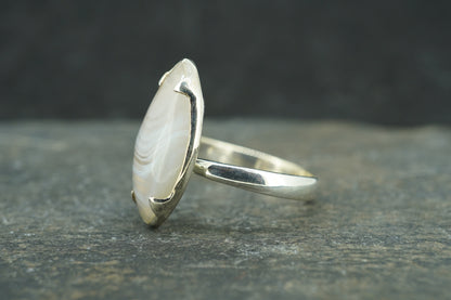 Scottish Ardownie Agate Sterling Silver Ring