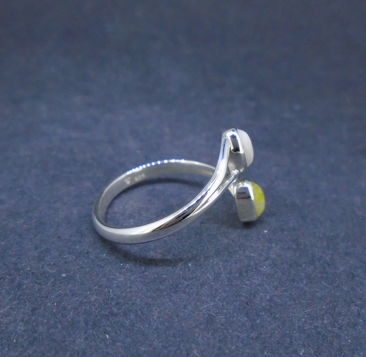 Iona & Scottish Highland Marble Sterling Silver Adjustable Ring