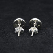 White Skye Marble Sterling Silver Stud Earrings (8mm)